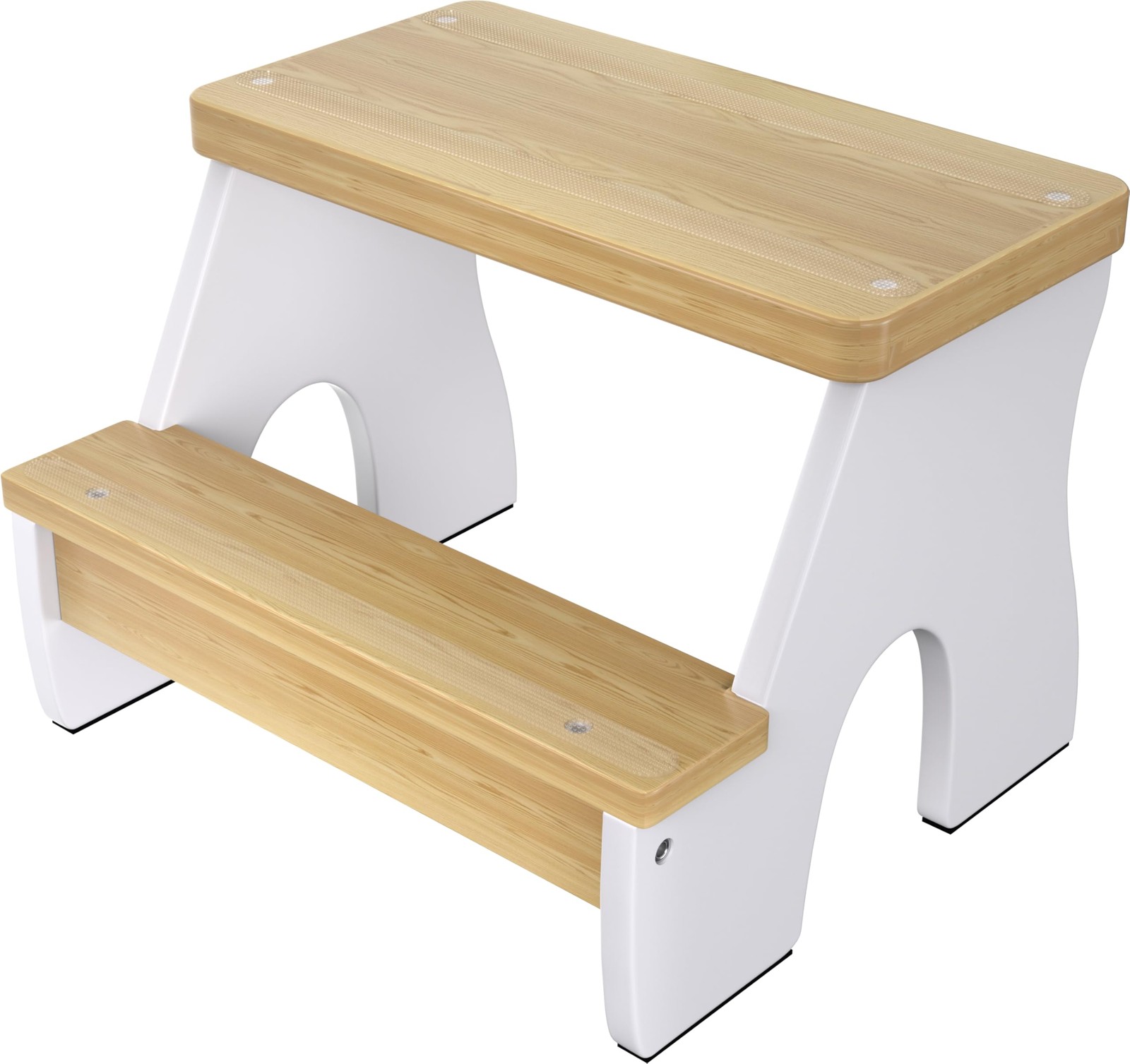White Natural Wood 2 Step Stool Heavy Duty NonSlip Water Resistant 250 LBS gallery