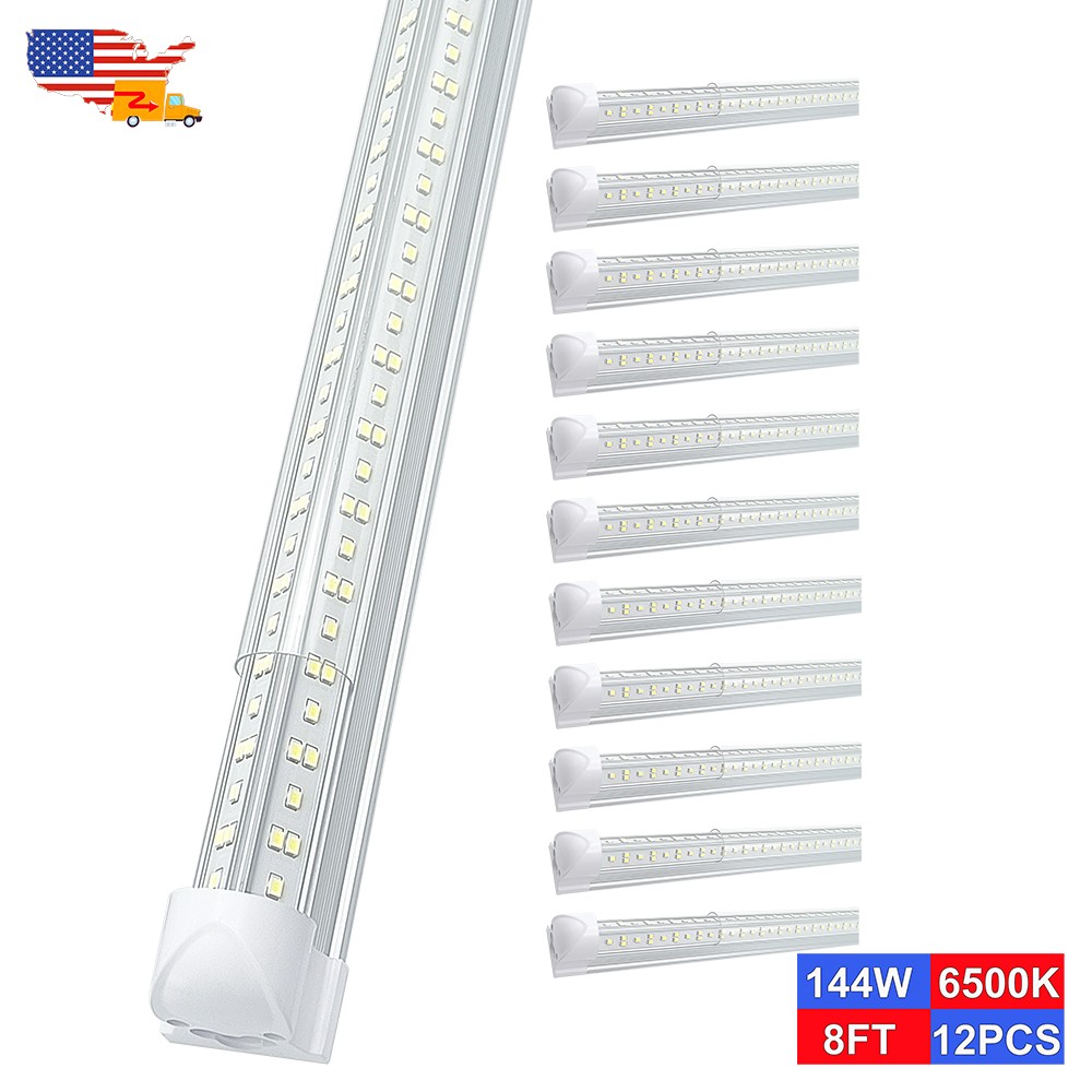 12 Pack T8 8 Foot Linkable LED Strip Light Bulbs 144W 18000Lm 6500K Barn Ceiling gallery