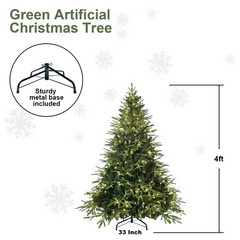4-9FT Prelit Artificial Christmas Tree Realistic Fir PE PVC Xmas Tree with Stand