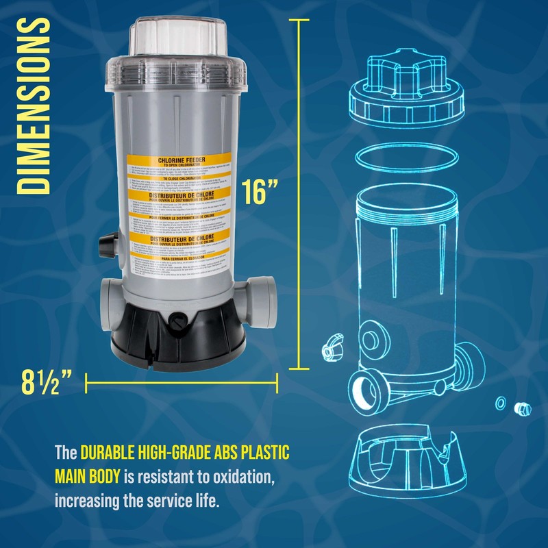 Professional In-Line Pool Automatic Chlorine Feeder - 9 lb Chemical Capacity gallery