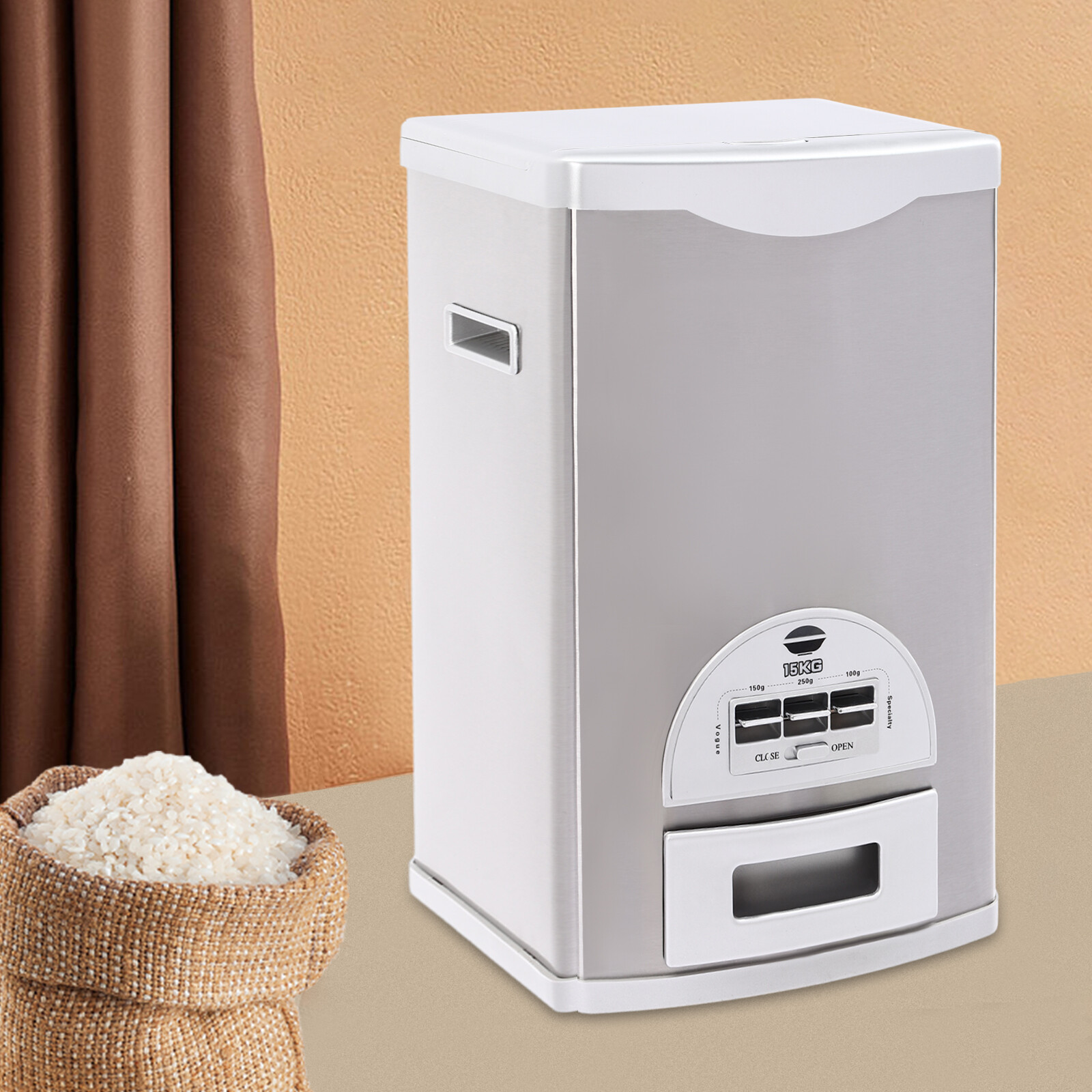 Rice Dispenser 15kg/33lbs Capacity Large Storage Container Food Storage Tank gallery