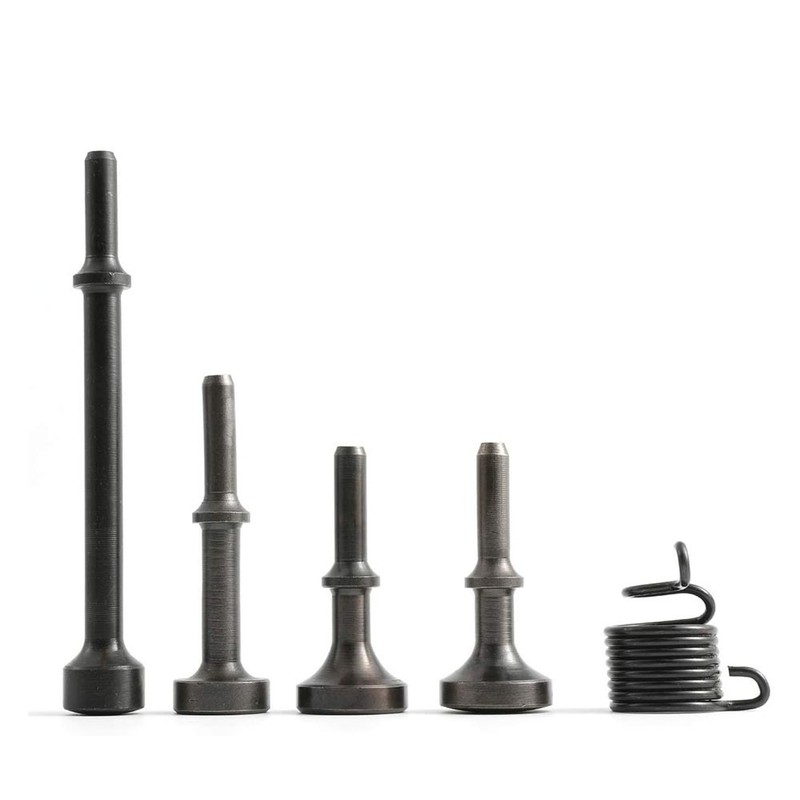 5PCS Smoothing Pneumatic Air Hammer Bits Air Chisel Bits Tool Set w/Spring New gallery