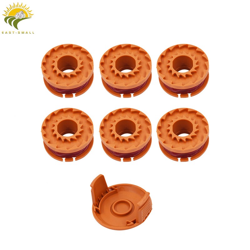 6 Pack For WORX WA0010 Replacement Spool Line With 1 Pack Spool Cap Cover gallery