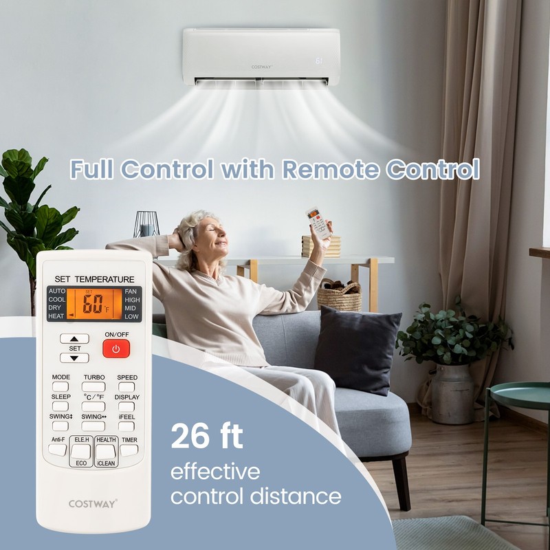 17,000 BTU Mini Split Air Conditioner AC Unit w/ Heat Pump & Remote Control gallery
