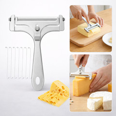 Adjustable Cheese Slicer with 8 Extra Wires Replacement, Hand Held Wire Cheese C