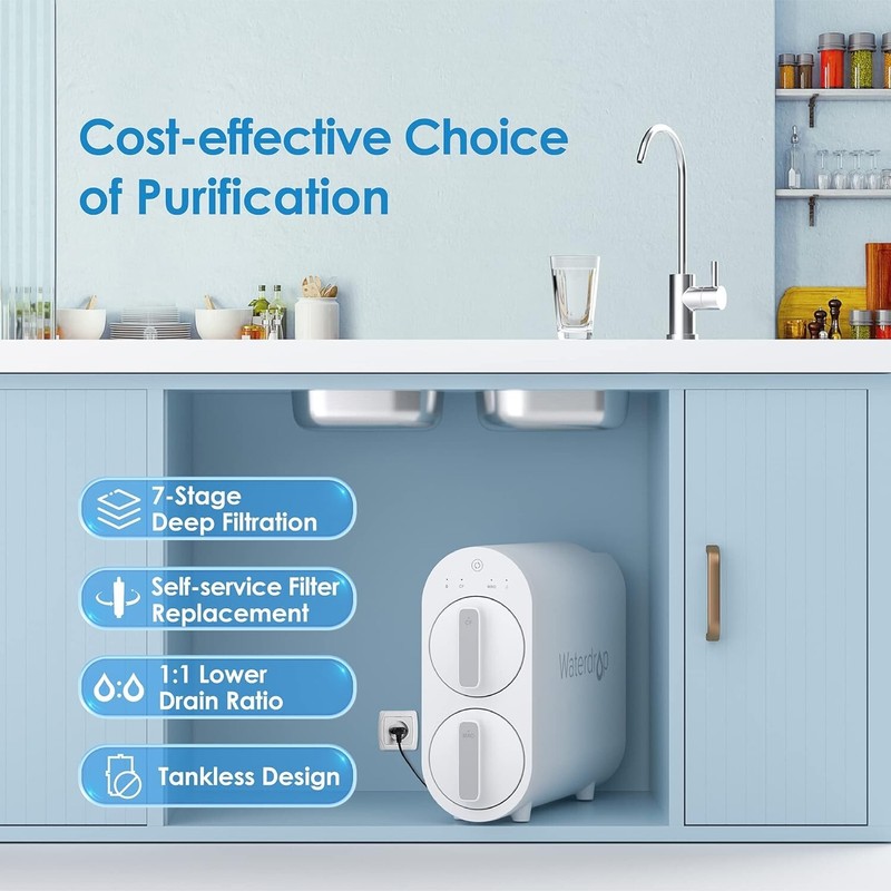 Waterdrop G2 Refurbished Reverse Osmosis Water Filter System, 2 Filters, 2 Year gallery