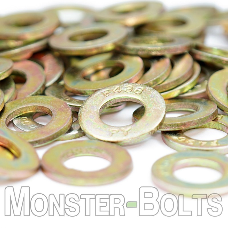 F436 Structural Flat Washers Zinc Yellow 1/4, 5/16, 3/8, 7/16, 1/2, 9/16 5/8 3/4 gallery