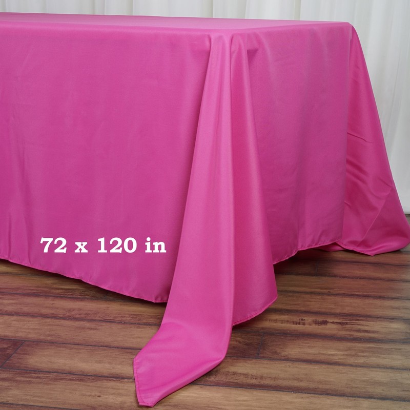 FUCHSIA 72x120 RECTANGLE POLYESTER TABLECLOTH Wedding Catering Decorations gallery