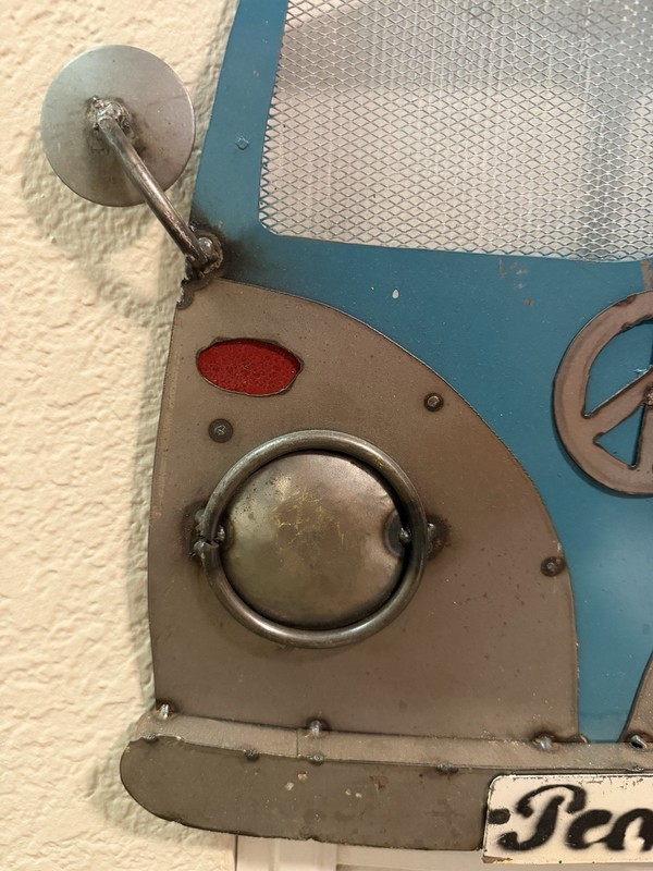 Unique Vintage Rustic 3-D VW Front End Bus Wall Decor Volkswagen 16”x17” Peace gallery