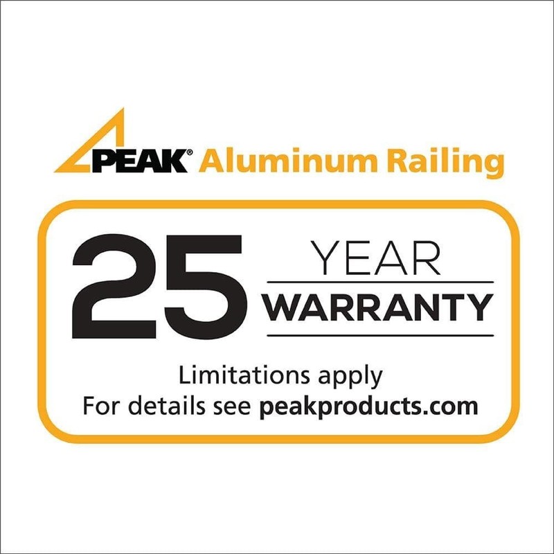 PEAK Aluminum Railing Horizontal Angle Bracket Kit Matte Black 36" 36951 gallery