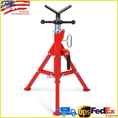 V-Head Pipe Stand Folding Tripod Jack 28″-52″ Height 1/2-12″ Pipe 2500Lbs Steel