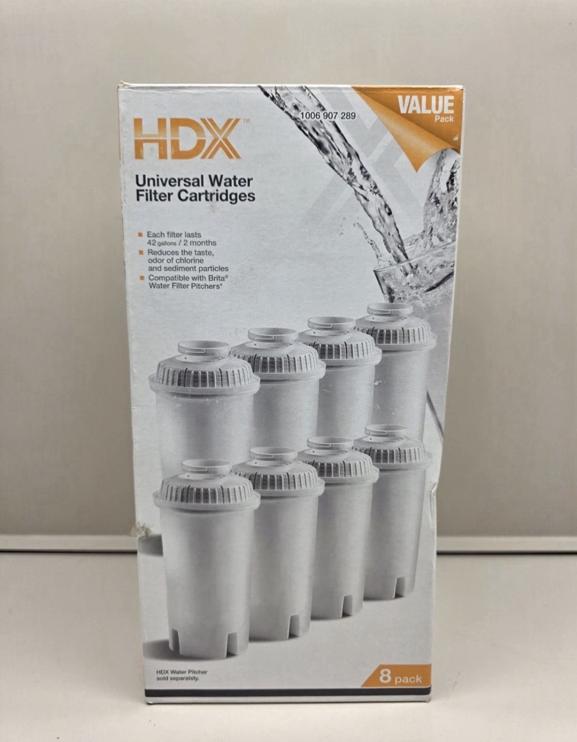 NEW HDX Water Pitcher Universal Replacment Water Filter Cartridges 8-Pack gallery