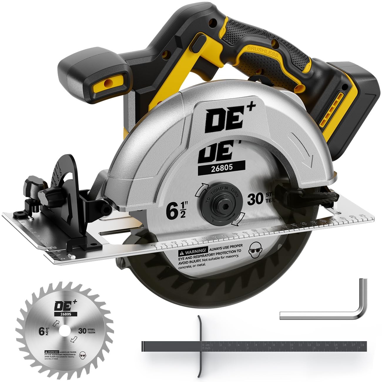 Brushless 6-1/2 Inch Circular Saw, for DeWalt 20V Max Battery, 8000 RPM, 6.2 Lbs gallery