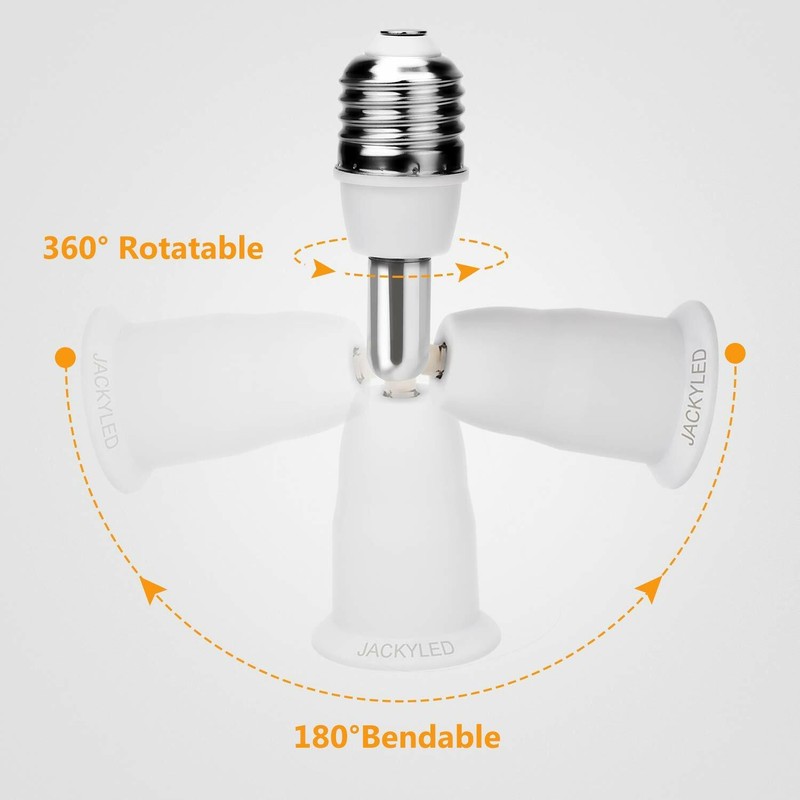 8 Pack E26/E27 Light Socket Extender 4.5" Extension Adjustable Light Bulb Socket gallery