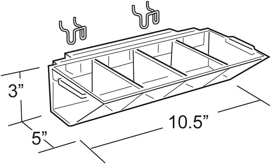 AZAR DISPLAYS 223011 4-Compartment Molded Tray for Pegboard or Slatwall, PK2 gallery