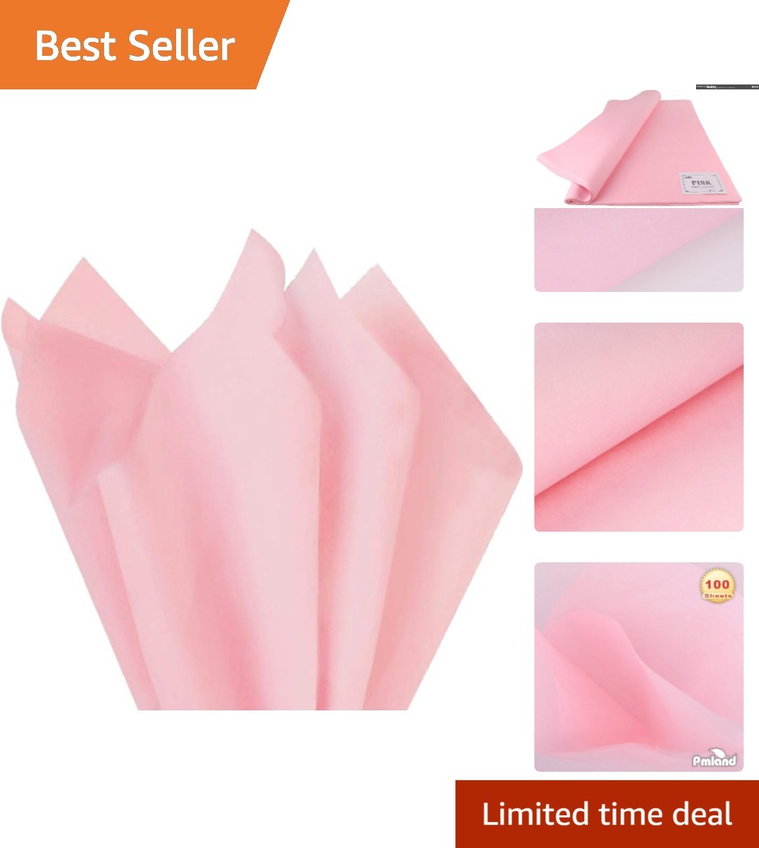 100 Sheets Double-Sided Pink Tissue Paper, 20x15 Inches - Gift Wrapping gallery