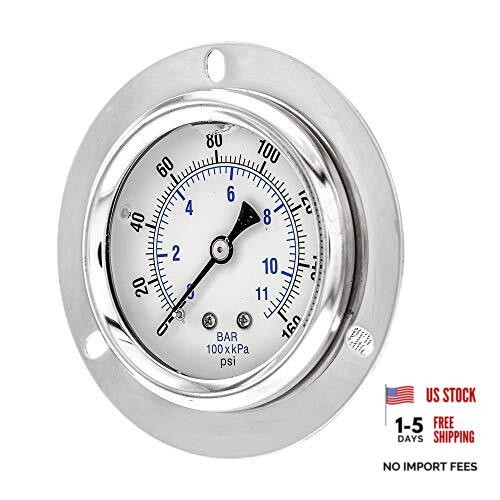 PRO-204L-254F Panel Mount Front Flanged Glycerin Filled Industrial 0 - 160 PSI gallery