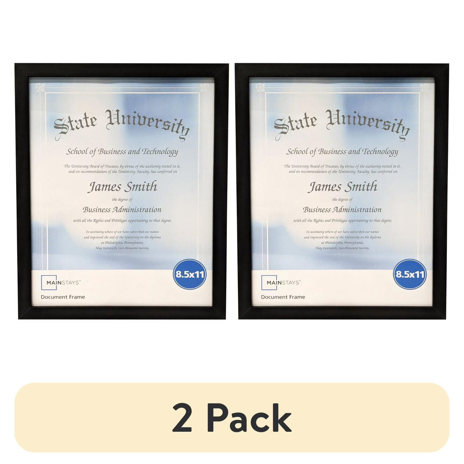 (2 pack) Mainstays 8.5x11 Document Picture Frame, Black gallery