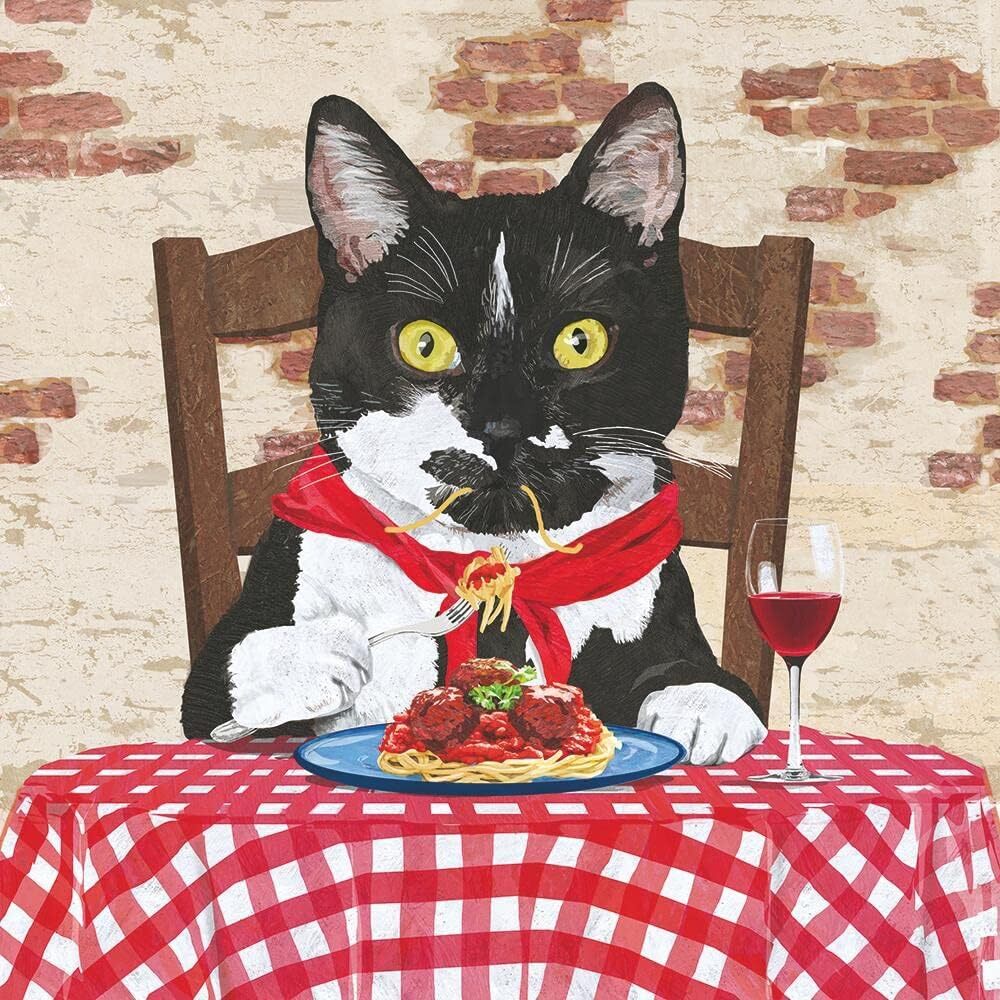 Paperproducts Design Rocco Cat Beverage/Cocktail Paper Napkins,5"x5" gallery
