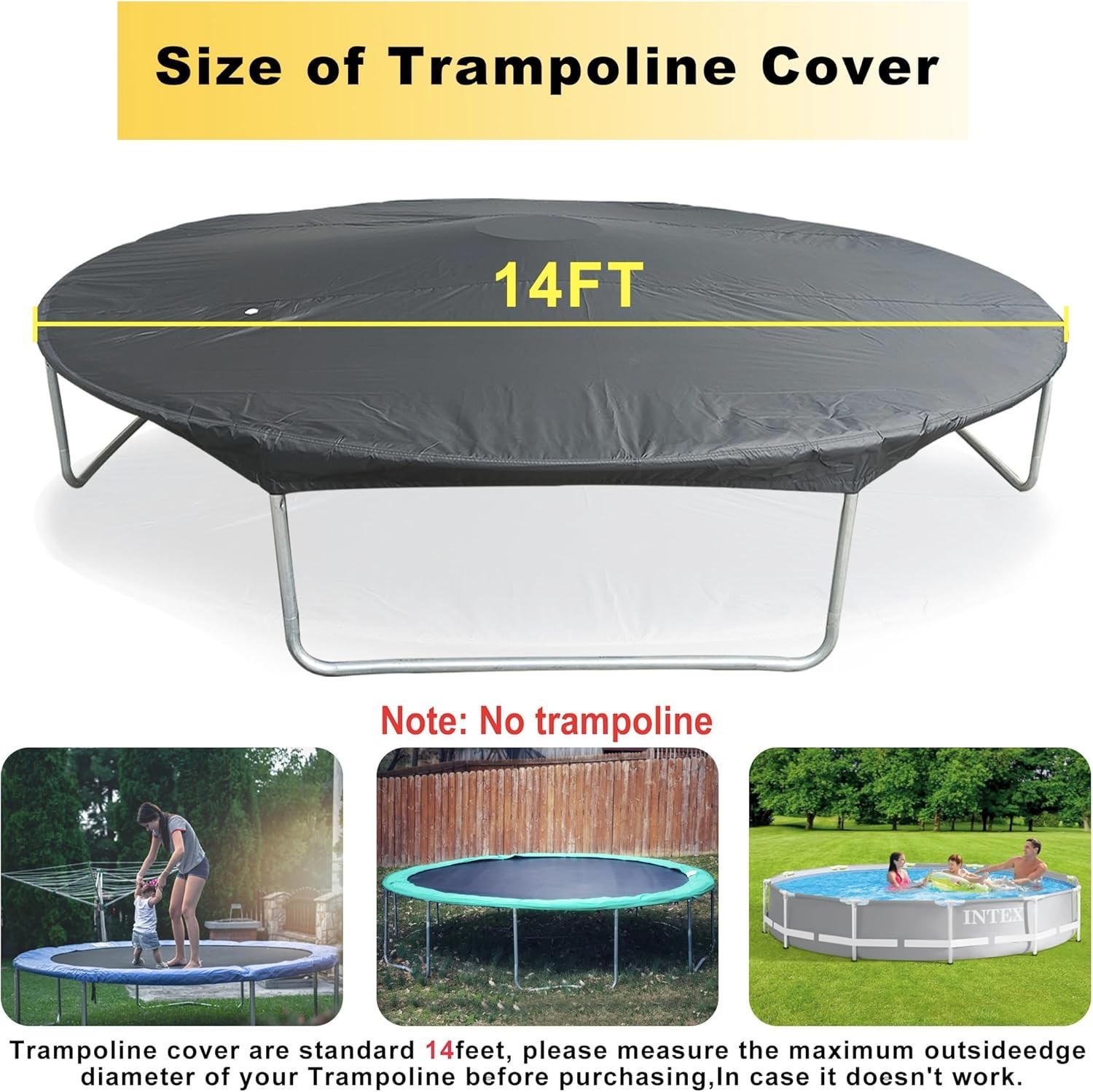Round Trampoline Weather Rain Protective Cover 14 Ft Trampoline Cover 8-16 Ft gallery