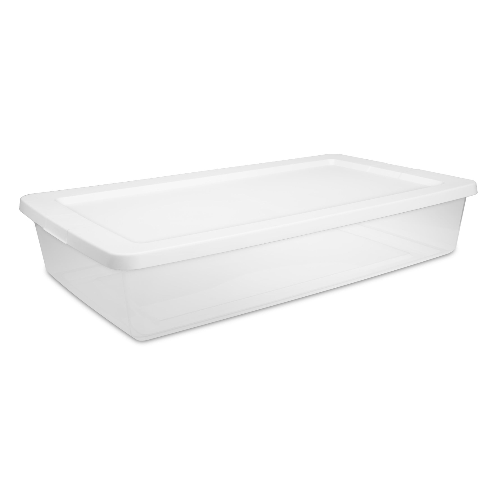 Storage Bin, 41 Quart Clear Plastic Storage Container with Lid, White gallery