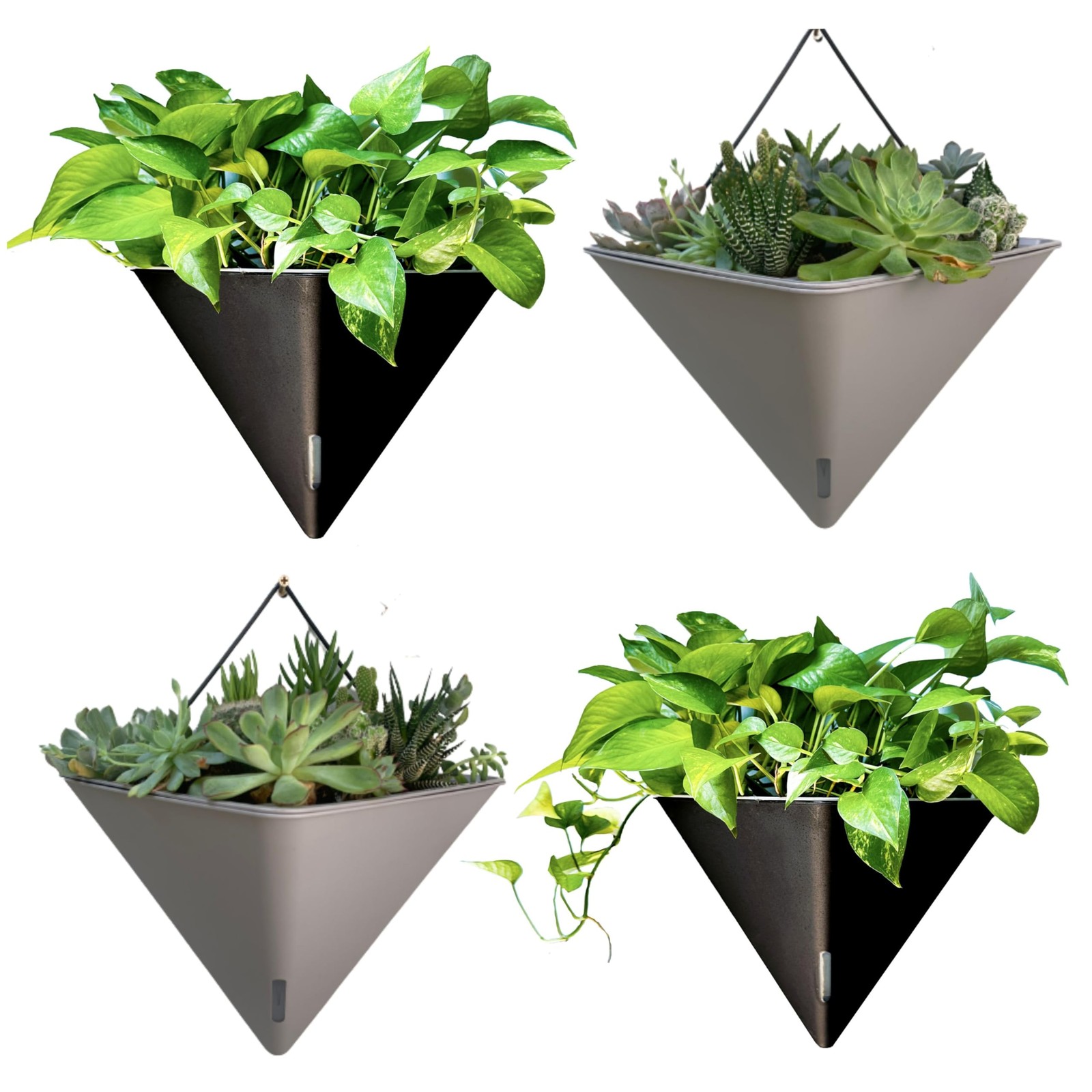 Lalagreen Wall Planters 4 Pack 12 Inch Large Self Watering Black And Gray Mixed gallery