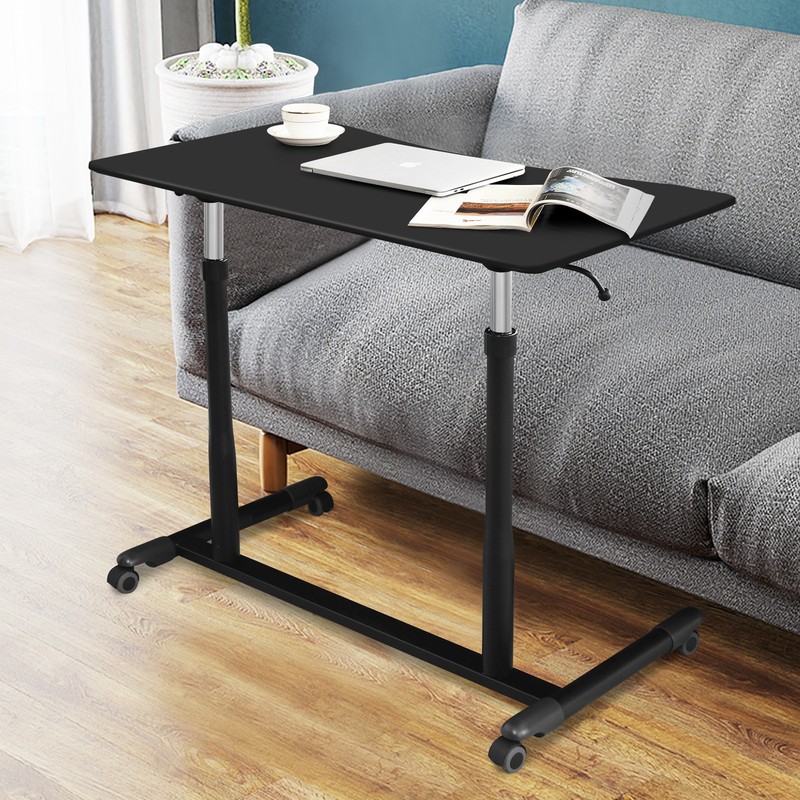 Height Adjustable Computer Desk Sit to Stand Rolling Table Black gallery