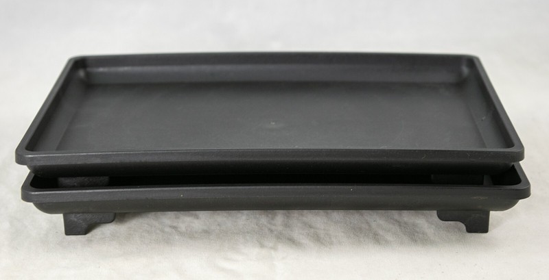 2 Rectangular Black Plastic Humidity/Drip Tray for Bonsai Tree - 9"x 6"x 1" gallery