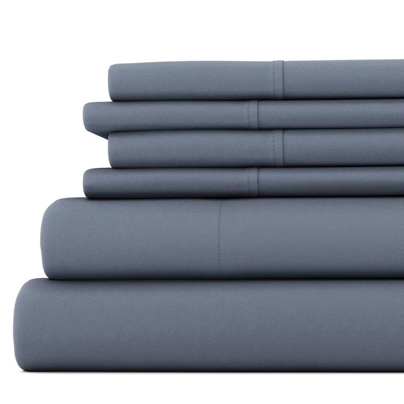 6-Piece Solid Stone Twin Extra Long Bed Sheet Set gallery