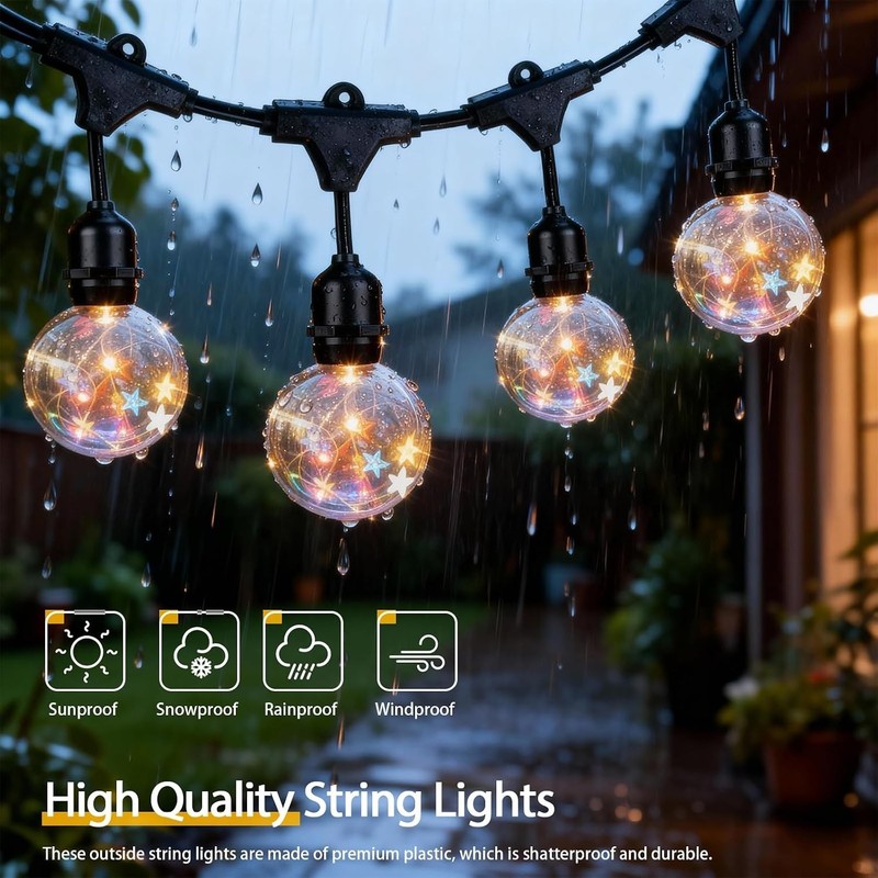22Ft Patriotic String Lights, Red White Blue Globe String Lights Connectable ... gallery