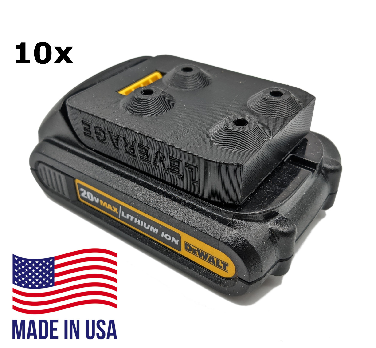 BEST FIT! 10 Pack: DeWALT 20V 60V Battery Mounts / Hangers / Holders MADE IN USA gallery