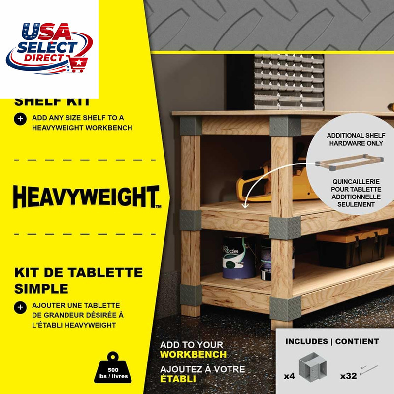 Heavyweight DIY Workbench Hardware Kit 24"x48" 500 Lb Capacity gallery