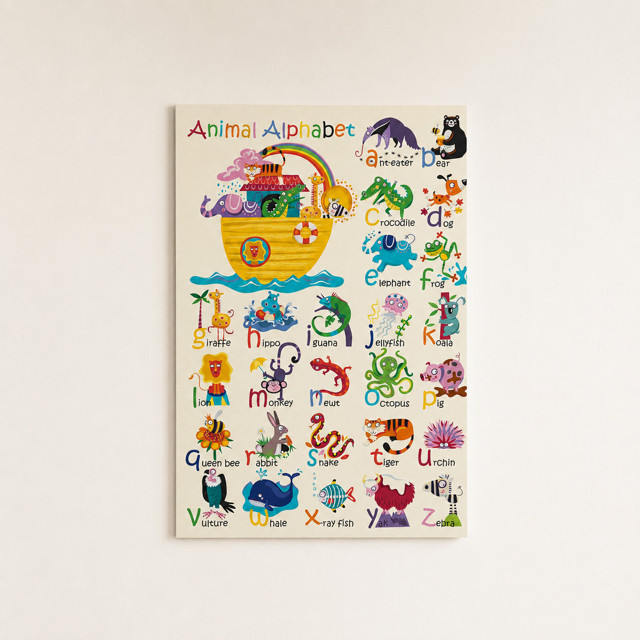 Animal Alphabet Educational Chart Poster Learning Wall Decor | Multiple Sizes gallery