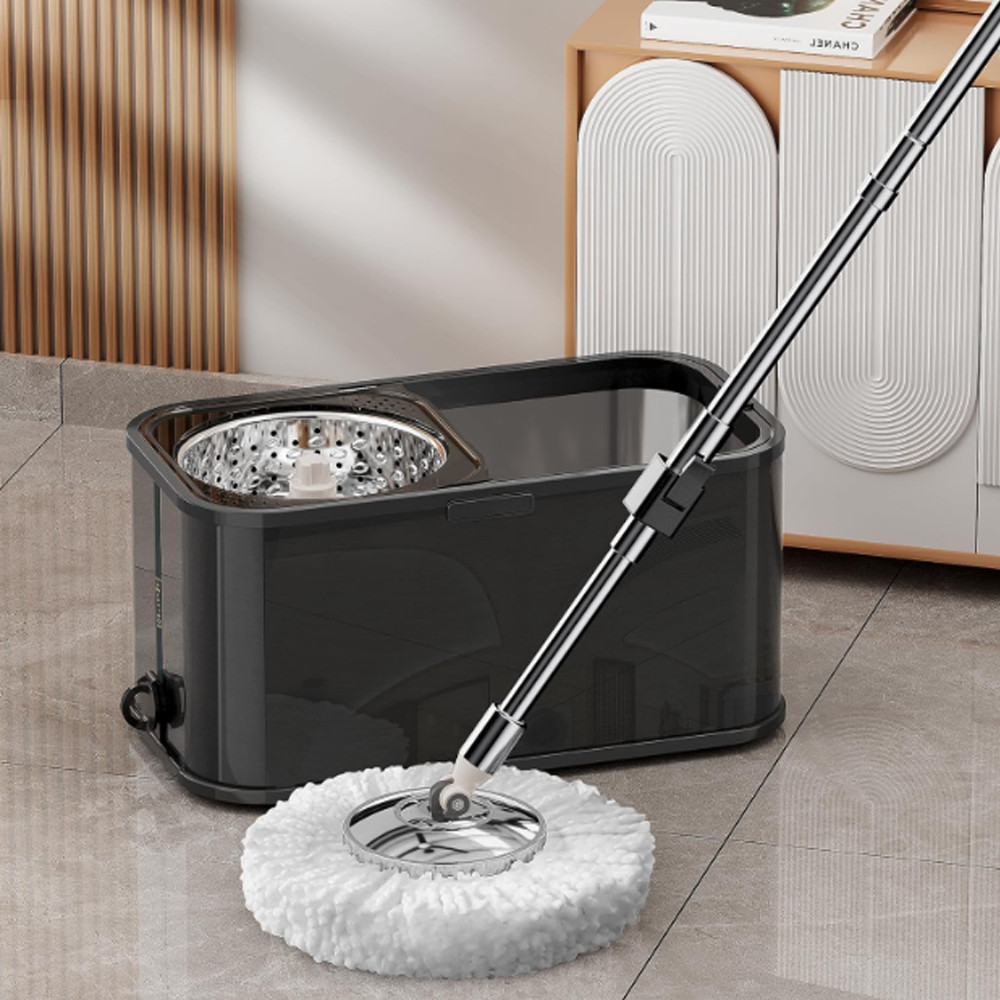 360 Spin Mop Bucket Set Stainless Steel Wringer 2/4/6 Heads Refill gallery