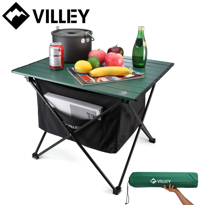 VILLEY Portable Camping Side Table Beach Table w/Bag Ultralight Aluminum Folding gallery