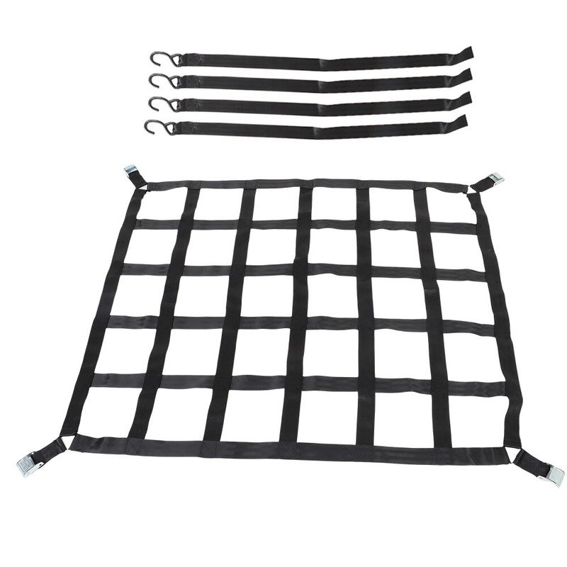 Heavy Duty polyester Cargo Net Webbing w/ Cam Buckles For Truck 50"x42" 1100LBS gallery
