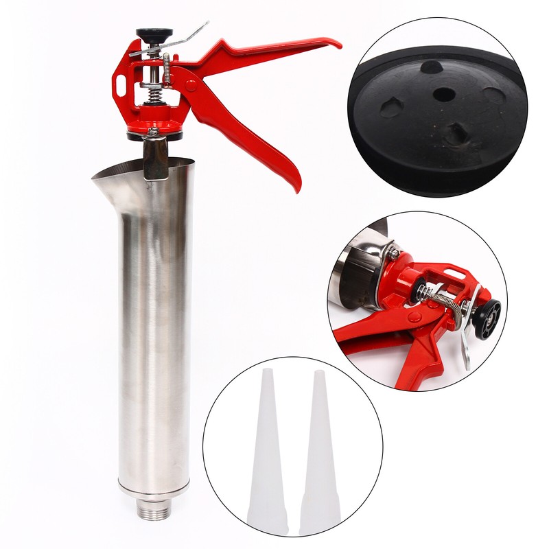Mortar Grouting Gun Brick Pointing Tile Cement Applicator Tool 2 Nozzles Kit NEW gallery