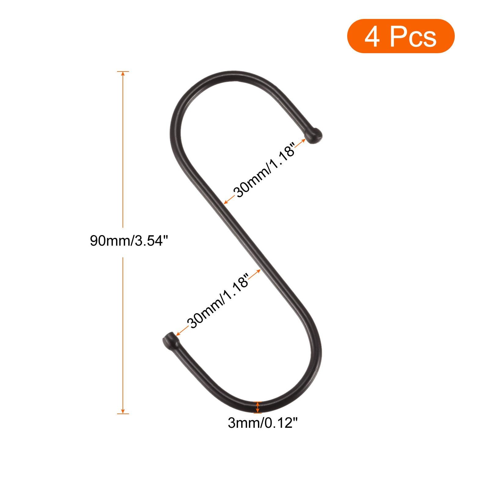 4 Pack S Hooks 3.54 Inch Stainless Steel Hanger for Hanging Black gallery