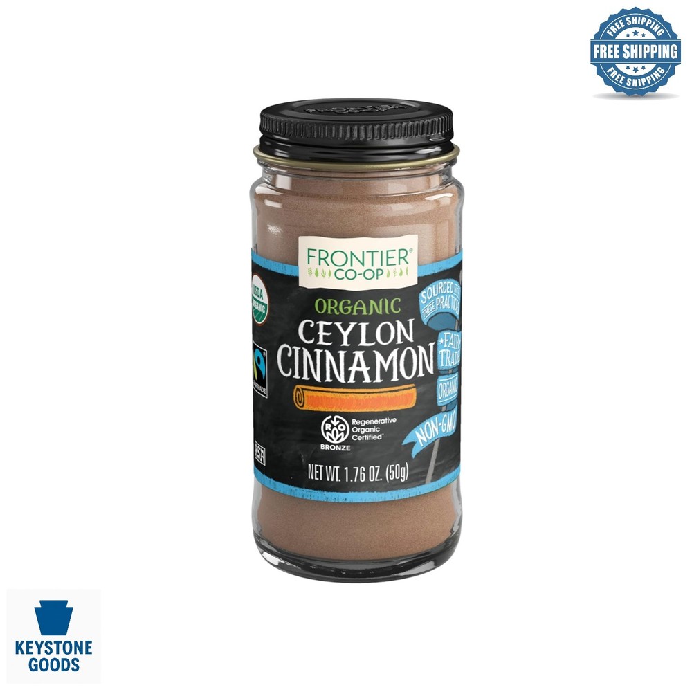 Frontier Organic Ceylon Cinnamon Powder - Regenerative & Kosher, 1.76 oz