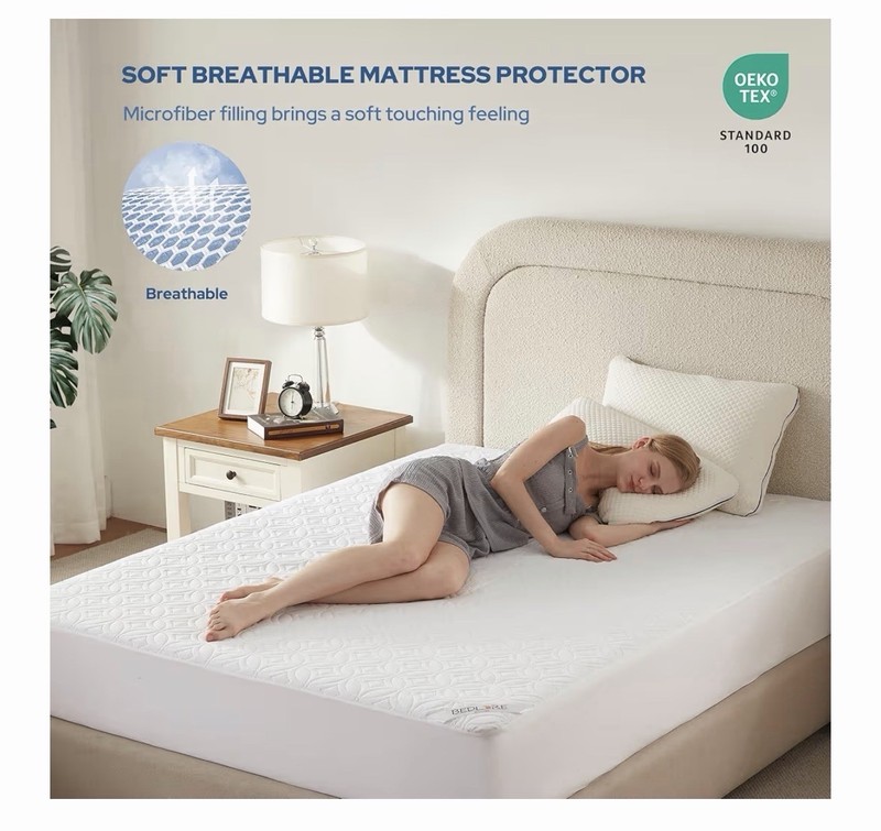 Bedlore Queen Mattress Protector 2-Pack Waterproof Breathable Soft White gallery