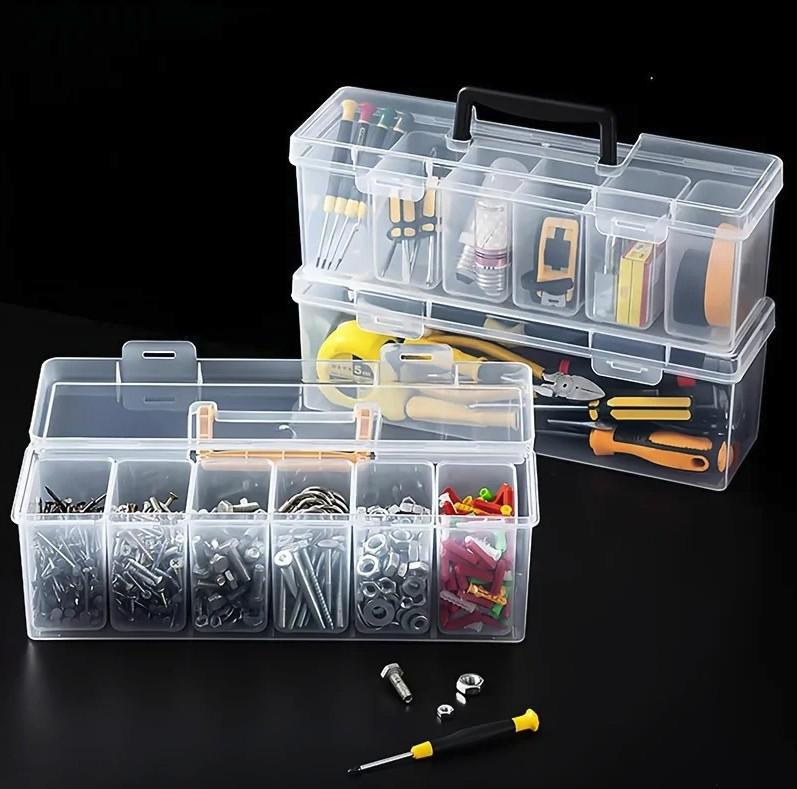 7pcs Multi-Compartment Tool Storage Organizer Box Hardware Case - NEW gallery