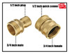 Garden Hose Quick Connect Fittings, 3/4 Inch GHT Solid Brass, Set 2-Pack gallery