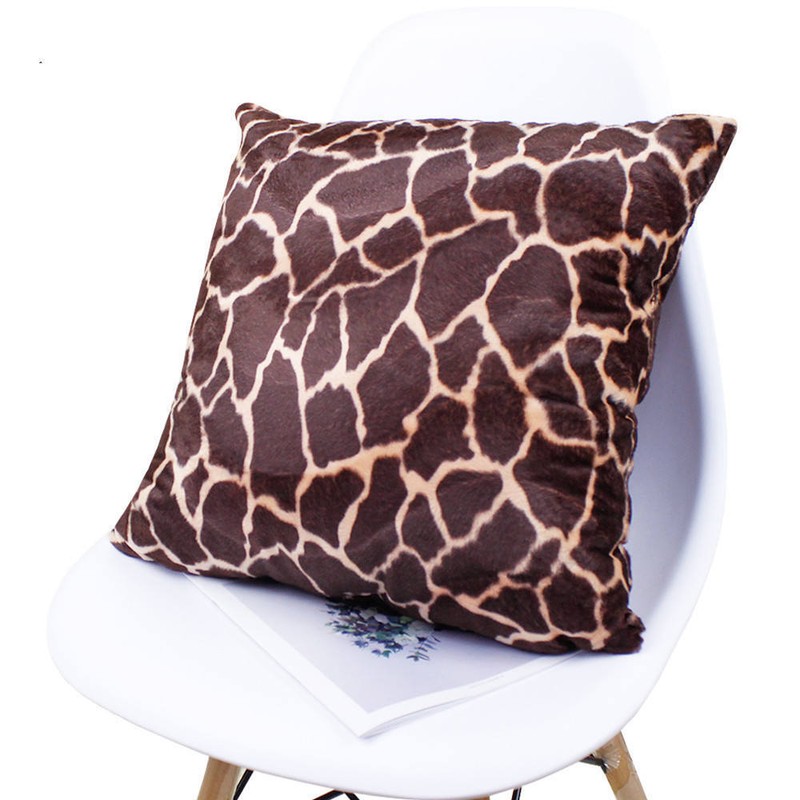 Leopard Tiger Zebra Giraffe Vintage Plush Cushion Cover Pillow Case Home Decor gallery