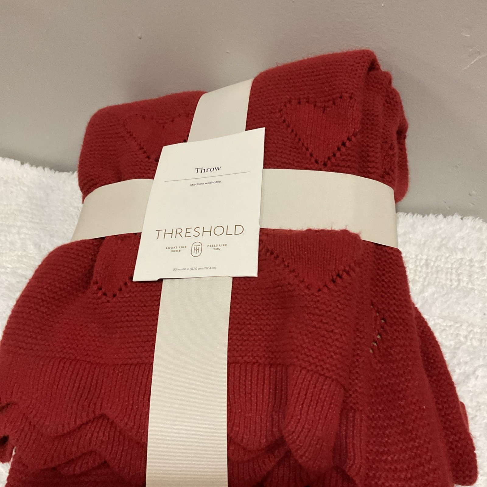 Threshold 50x60 In Throw Blanket Red Hearts gallery