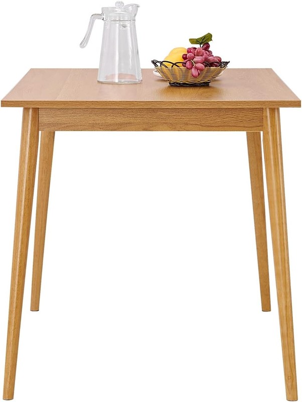 Modern Dining Table 47 Inch Kitchen Table W/ Solid Wood Leg Oak Finish Dinner gallery
