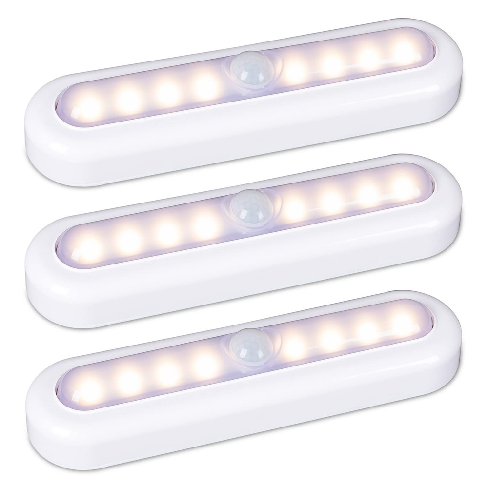 STARSPANGLED 3 Pack 7” Motion Sensor Lights Indoor Battery Operated, Stick on...
