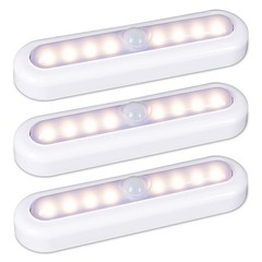 STARSPANGLED 3 Pack 7” Motion Sensor Lights Indoor Battery Operated, Stick on…