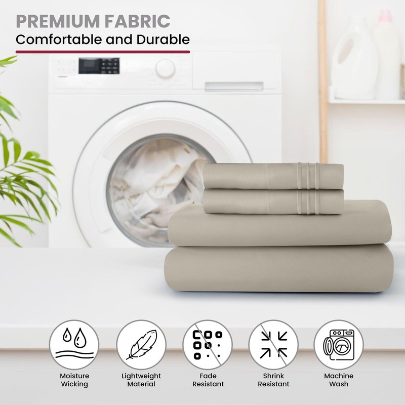 LDC LUX DECOR COLLECTION Bed Sheets - 6 Pc King Size Sheets - High GSM Brushed M gallery