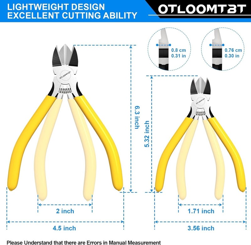1/2 PCS Wire Cutters Side cutter Cable 6/5" Heavy Duty Cutting pliers Carbide gallery