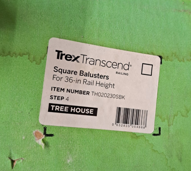 16 PC TREX TRANSCEND RAILING SQUARE COMPOSITE TREE HOUSE BALUSTER 1.418 X 30.375 gallery